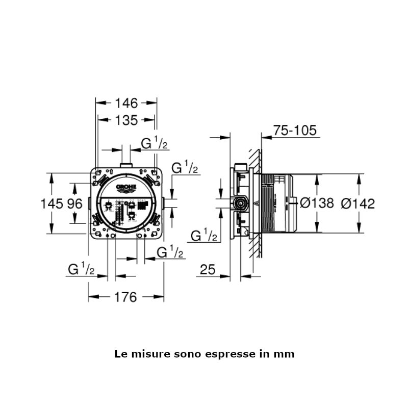 Corpo incasso universale Grohe 35600000 Rapido SmartBox