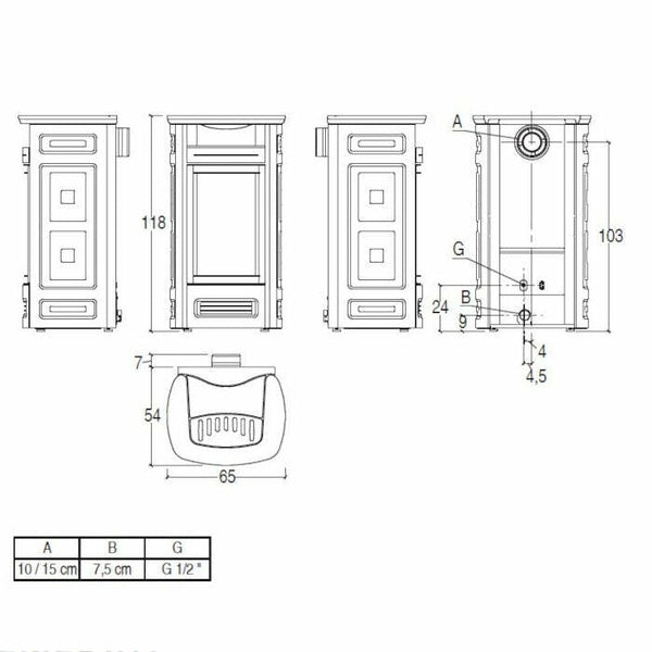 Piazzetta G963 C stufa a gas metano canalizzabile 7,7 kW