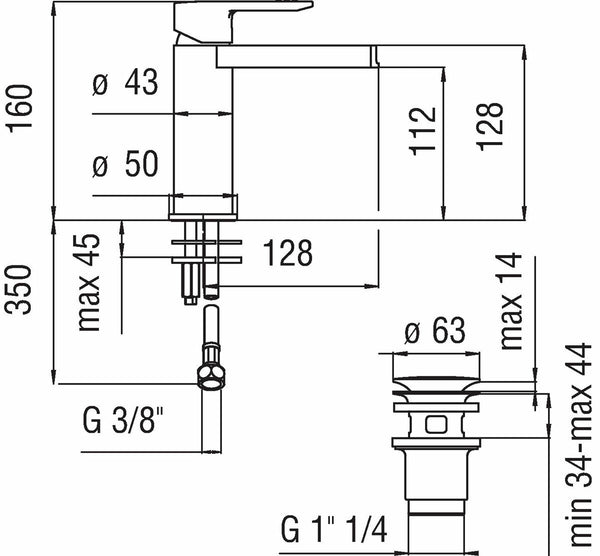 Nobili New Road miscelatore lavabo cascata cromato