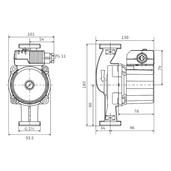 Wilo STAR-Z 25/2 EM pompa di ricircolo acqua potabile 180 mm 1"1/2