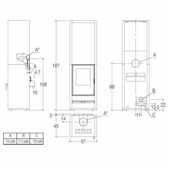 Piazzetta E928 H stufa a legna 11 kW