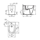 Bidet a terra filoparete I.LIFE O T569001 Ideal Standard bianco lucido