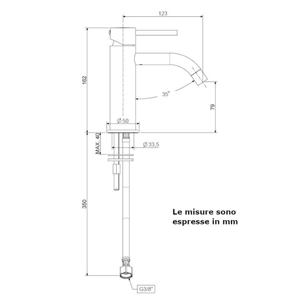 Miscelatore lavabo Paffoni Light LIG071CR senza scarico