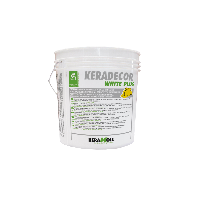 Pittura coprente riempitiva Keradecor White Plus bianco 14 litri