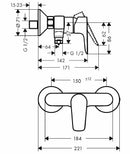 Hansgrohe Talis E miscelatore doccia esterno cromo