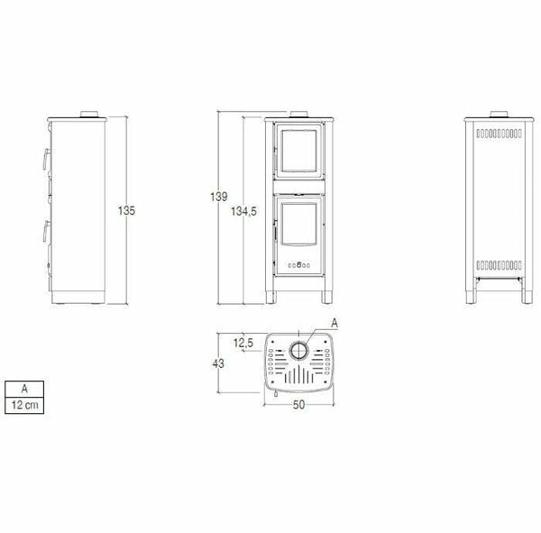 Superior Malika stufa a legna con forno 6,2 KW