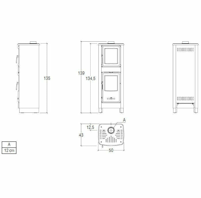 Superior Malika stufa a legna con forno 6,2 KW