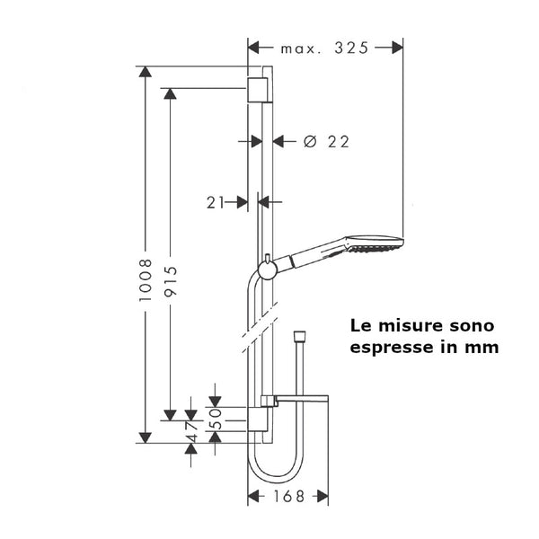 Set doccia Raindance Select E 26621400 Hansgrohe 3 getti