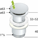 OMP Clicker hotellerie piletta clic-clac con troppo pieno 60 x 63 mm