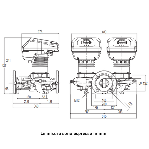 Circolatore elettronico gemellare Dab Evoplus D 80/360.80 M 670 W
