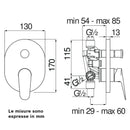 Nobili Blues miscelatore doccia a incasso a 2 vie cromato