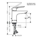 Logis E miscelatore lavabo 100 Hansgrohe con piletta in ottone