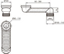 Ideal Standard curva tecnica T538667 per scarico a pavimento 130-320 mm vasi filo parete universali