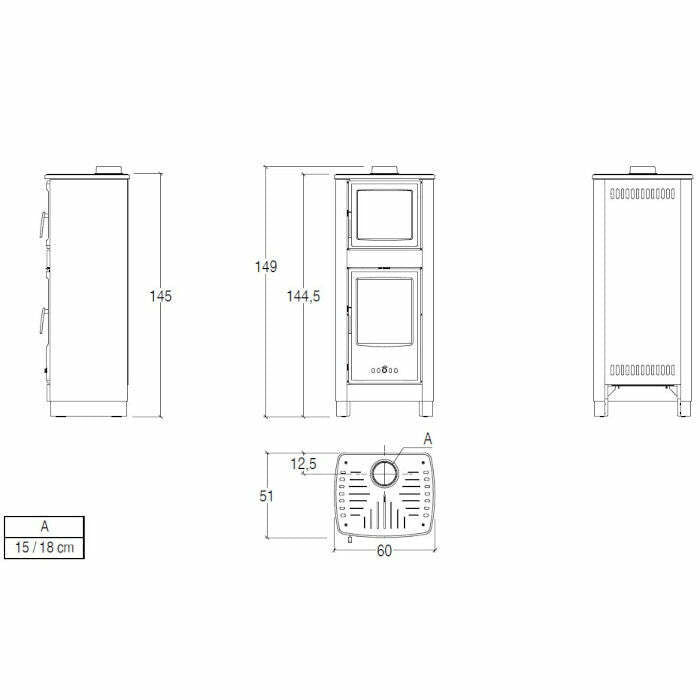 Superior Savina stufa a legna con forno 8 KW