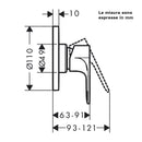 Miscelatore vasca da incasso Rebris E 72658000 Hansgrohe con corpo incasso