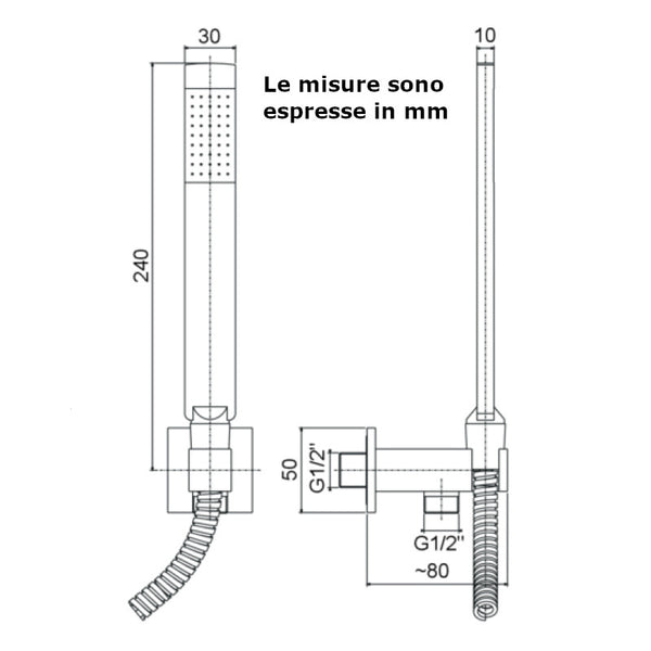 Set doccia incasso Paffoni Quadro ZDUP095NO nero opaco
