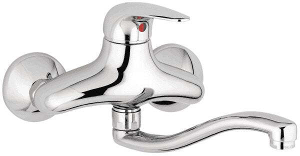 Paffoni Duemila mix lavello a muro tubo serpente orientabile cromo