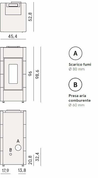 Cadel Cristal 8,5 stufa Pellet Air ermetica 8,6 KW