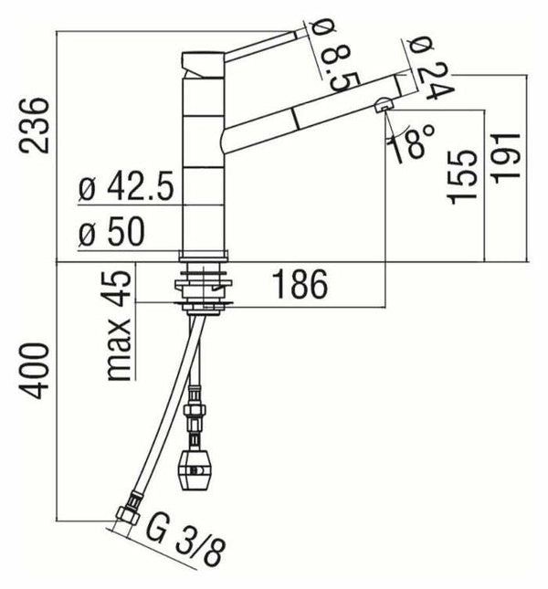 Nobili Snow miscelatore lavello bocca girevole cromato