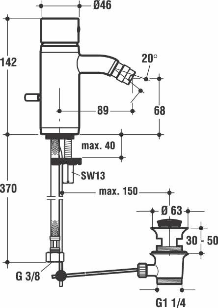 Ideal Standard CERAMIX STYLE Miscelatore monocomando bidet