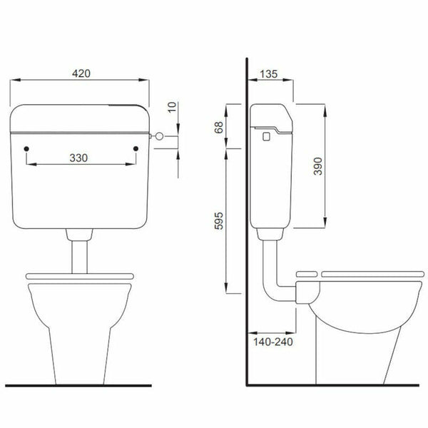 Schwab cassetta di scarico Virgo Duo con valvola riempimento Fluidmaster