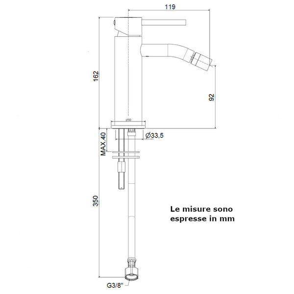 Miscelatore bidet Paffoni Light LIG131CR senza scarico