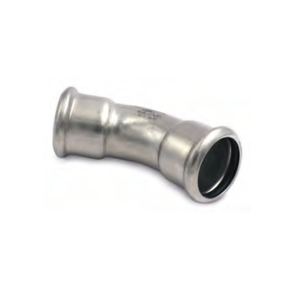 Curva 45° a pressare femmina femmina inox 181/450