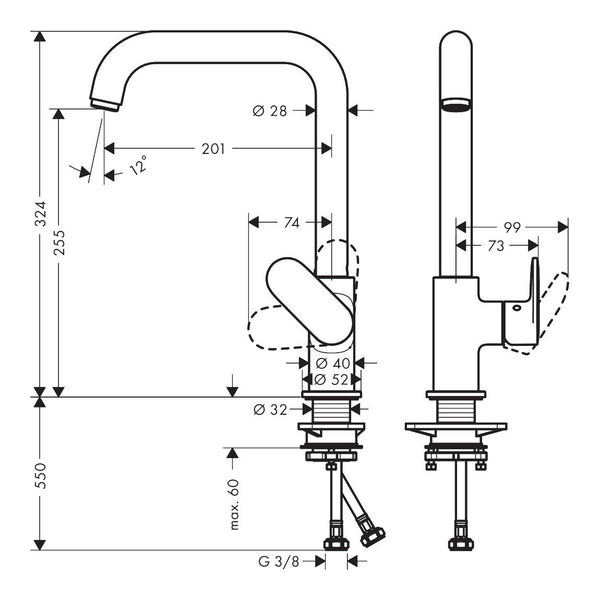 Miscelatore cucina HANSGROHE VERNIS M35