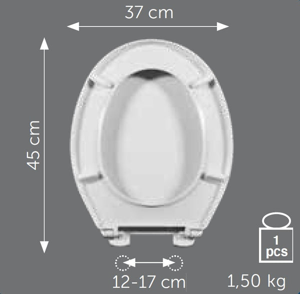 Sedile universale in termoindurente TE25 cerniere inox Polisedil
