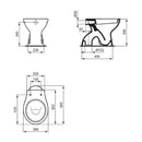 Vaso a terra staccato da parete Eurovit W333201 Ideal Standard bianco lucido