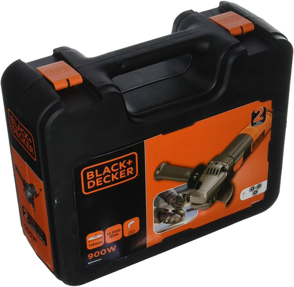 Black & Decker smerigliatrice angolare 900W - 115 mm in valigetta