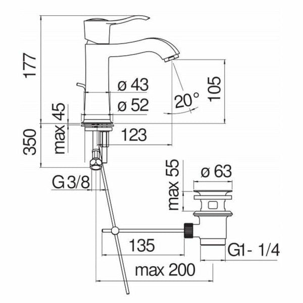 Nobili Sofì miscelatore lavabo cromato