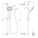 Ideal Standard Idealrain asta doccia saliscendi con doccetta e flessibile nero seta opaco BD142XG