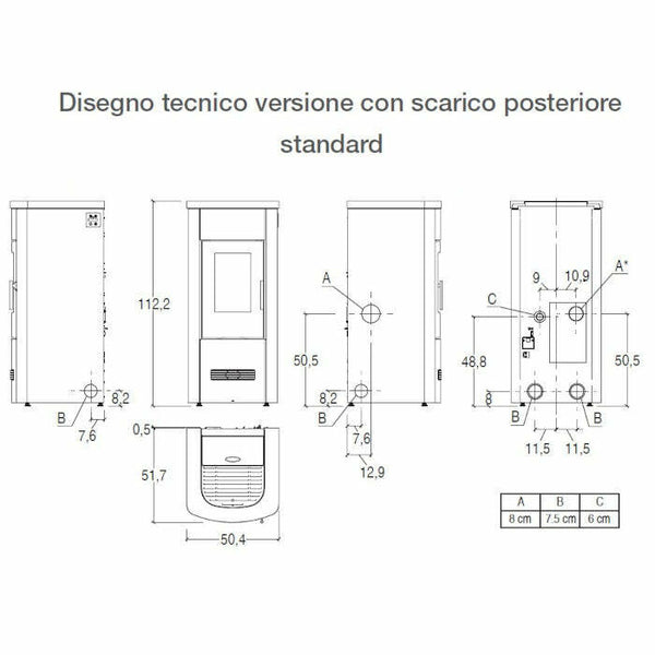 Piazzetta P120 stufa a pellet 8,5 kW