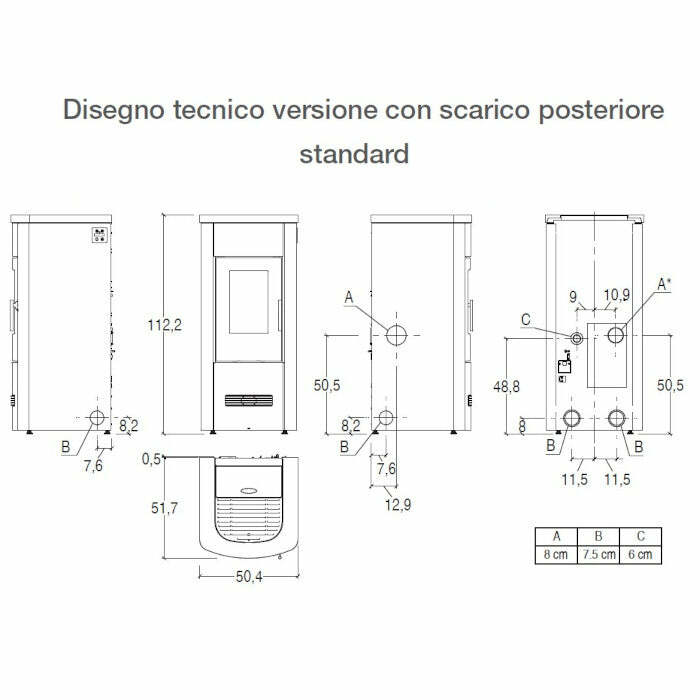 Piazzetta P120 stufa a pellet 8,5 kW