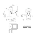 Bidet a terra Wave BCWAVLBIDE0003 Ercos a filo parete bianco lucido