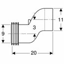 Geberit Monolith kit raccordo diritto per wc sospeso disassato 3cm