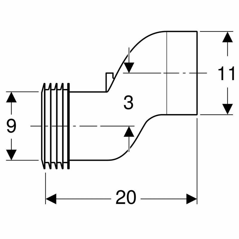 Geberit Monolith kit raccordo diritto per wc sospeso disassato 3cm