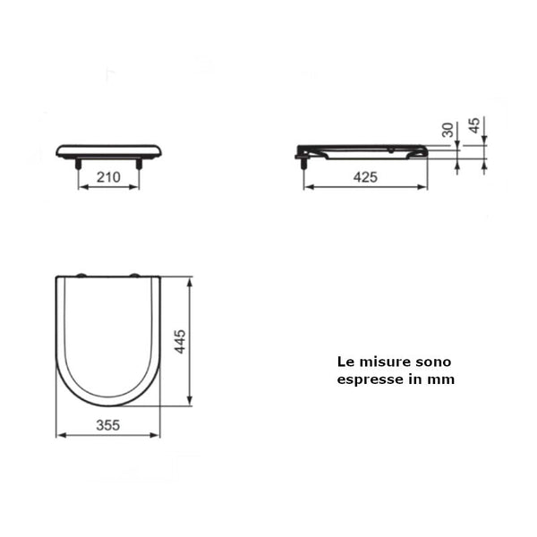 Ideal Standard J104900 copriwater originale bianco europeo per Ceramica Dolomite CLODIA