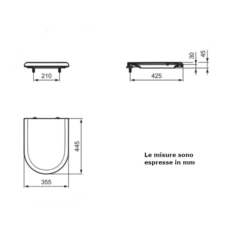 Ideal Standard J104900 copriwater originale bianco europeo per Ceramica Dolomite CLODIA