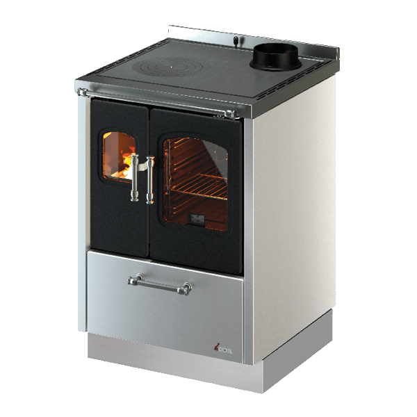 Cadel Smart 60 cucina a legna, rivestimento metallo