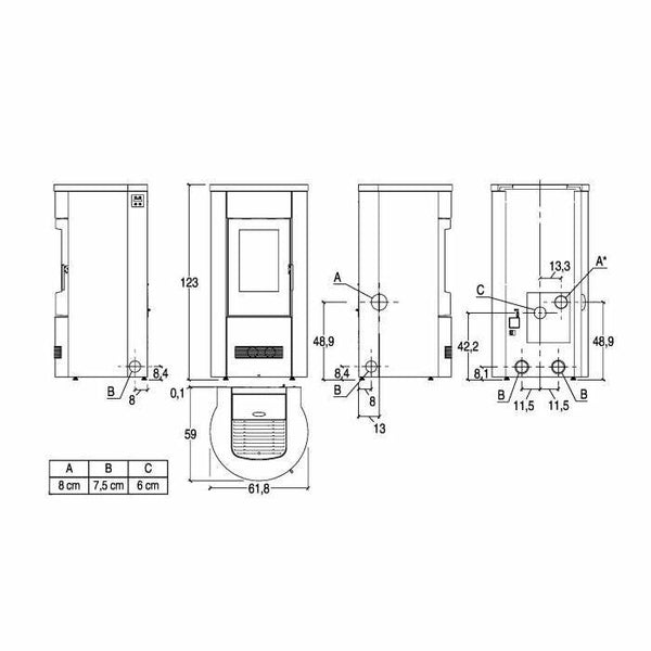 Piazzetta P130 T stufa a pellet 11 kW