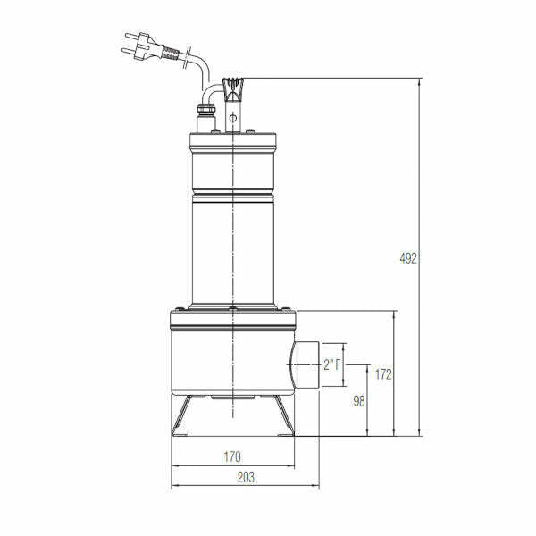 Dab Feka VS 750 T-NA pompa sommergibile acque sporche trifase senza galleggiante 0,75 kW 103040060H