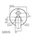 Ceramica Dolomite BASE A6728AA miscelatore ad incasso per vasca/doccia