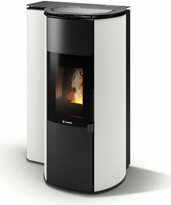 Eco Cippatina 10 CS Thermos Stufa a pellet cippato canalizzabile 10,16 KW bianco