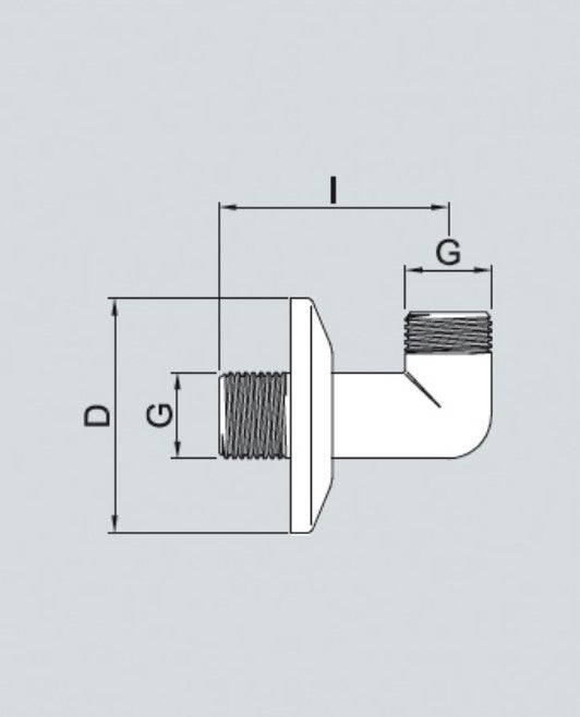 Curvetta di raccordo stampata cromata 1/2" con rosone
