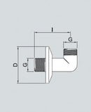 Curvetta di raccordo stampata cromata 1/2" con rosone