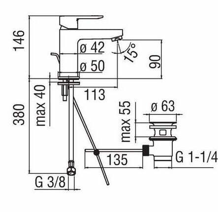 Nobili New Road miscelatore lavabo monocomando cromato