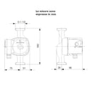Circolatore UPS 25-60 N 180 Grundfos G 1" 1/2 a rotore bagnato 60 W