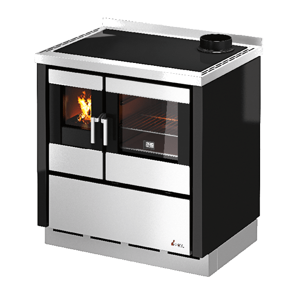 Cadel Kook 80 cucina a legna ventilata, piano in ghisa